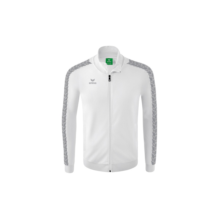Erima Sportjacke Essential Team Tracktop - bequem, Rippbündchen, Seitentaschen - weiss/grau Herren